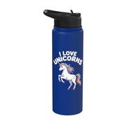 Me encanta Unicorns Rainbow Magical Fantasy Stainless Steel Insulated Water Bottle