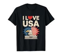 Me Encanta USA Eagle Patriotic American Pride Camiseta gráfica económica, Hombre, Negro, XL