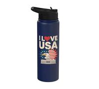 Me encanta USA Eagle Patriotic American Pride Stainless Steel Insulated Water Bottle