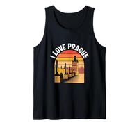 Me encanta viajar retro por el Puente de Carlos en Praga Camiseta sin Mangas