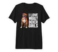 Me Encanta Wiggly Boxer Girls, Divertido Dicho de Perro bóxer para Mascotas Camiseta Premium
