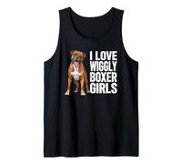 Me Encanta Wiggly Boxer Girls, Divertido Dicho de Perro bóxer para Mascotas Camiseta sin Mangas