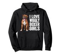 Me Encanta Wiggly Boxer Girls, Divertido Dicho de Perro bóxer para Mascotas Sudadera con Capucha