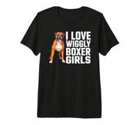 Me Encanta Wiggly Boxer Girls, Divertido Meme de Perro bóxer para Mascotas Camiseta Premium