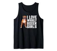 Me Encanta Wiggly Boxer Girls, Divertido Meme de Perro bóxer para Mascotas Camiseta sin Mangas