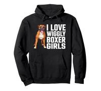 Me Encanta Wiggly Boxer Girls, Divertido Meme de Perro bóxer para Mascotas Sudadera con Capucha