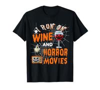 Me encantan el Vino y Las películas de Terror Amante de Scary Wine Ghost Movie Amante Camiseta