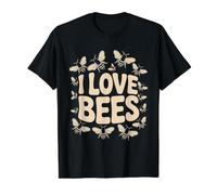 Me encantan Las Abejas Pasión Apicultura Camiseta gráfica económica, Hombre, Negro, S