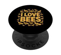 Me encantan Las Abejas Save The Bees Honeycomb Advocate PopSockets PopGrip Adhesivo