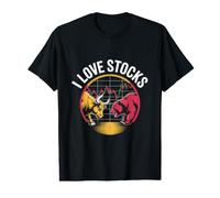 Me encantan Las acciones Bull Bear Tendencia financiera Camiseta gráfica económica