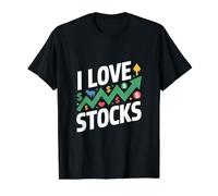 Me encantan Las acciones Diseño de Tendencia del Mercado alcista Camiseta gráfica económica, Hombre, Negro, L