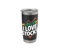 Me encantan las acciones entusiastas del mercado alcista Vaso térmico de acero inoxidable de doble pared