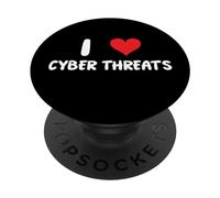 Me encantan Las amenazas cibernéticas - Corazón - Info Sec Security Tecnología informática PopSockets PopGrip Adhesivo