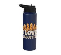 Me encantan las baguettes Entusiasmo del pan sabroso Stainless Steel Insulated Water Bottle