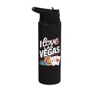 Me encantan las cartas de ruleta del casino de Las Vegas Stainless Steel Insulated Water Bottle