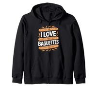 Me encantan Las delicias de los fanáticos del Pan de Las baguettes Sudadera con Capucha