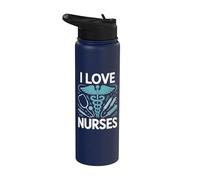 Me encantan las enfermeras entusiastas de la medicina Stainless Steel Insulated Water Bottle