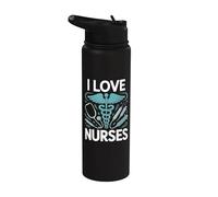 Me encantan las enfermeras entusiastas de la medicina Stainless Steel Insulated Water Bottle