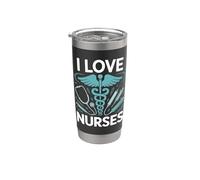 Me encantan las enfermeras entusiastas de la medicina Vaso térmico de acero inoxidable de doble pared