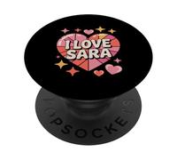 Me encantan las expresiones del corazón de Sara PopSockets PopGrip Adhesivo