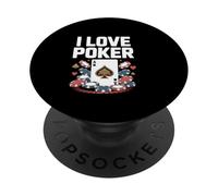 Me encantan las fichas Ace Spades de cartas de póquer PopSockets PopGrip Adhesivo
