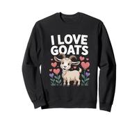 Me encantan las flores con forma de corazón de cabra, bonitas y divertidas Sudadera