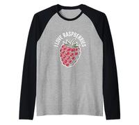 Me encantan las frambuesas jugosas bayas divertidas Camiseta Manga Raglan