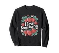 Me encantan las fresas, bonito y jugoso arte para amantes de las frutas Sudadera