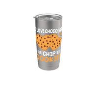 Me encantan las galletas con chispas de chocolate Vaso térmico de acero inoxidable de doble pared