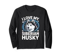 Me encantan Las Huellas de mis Patas de Husky Siberiano Manga Larga