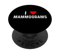 Me encantan Las mamografías - Paciente enfermero médico del corazón PopSockets PopGrip Adhesivo