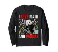 Me encantan Las matemáticas y los Pandas, Divertido Animal de zoológico, Amante de Las matemáticas Manga Larga