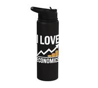 Me encantan las monedas Economics Graph Trend Stainless Steel Insulated Water Bottle
