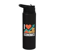 Me encantan las monedas Economics Passion Graph Stainless Steel Insulated Water Bottle