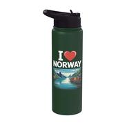 Me encantan las montañas escénicas de los fiordos de Noruega Stainless Steel Insulated Water Bottle