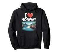 Me encantan Las montañas escénicas de los fiordos de Noruega Sudadera con Capucha