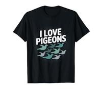 Me encantan Las Palomas, observación de Aves Urbana, Amante de Las Palomas. Camiseta gráfica económica, Hombre, Negro, M