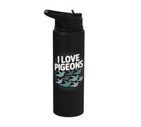 Me encantan las palomas, observación de aves urbana, amante de las palomas. Stainless Steel Insulated Water Bottle