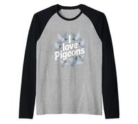 Me encantan Las Palomas Urban Bird Lover Pigeon Fancy Camiseta Manga Raglan