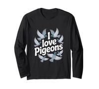 Me encantan Las Palomas Urban Bird Lover Pigeon Fancy Manga Larga
