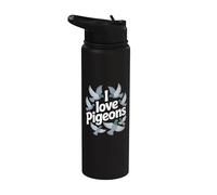 Me encantan las palomas Urban Bird Lover Pigeon Fancy Stainless Steel Insulated Water Bottle