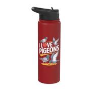 Me encantan las palomas y la diversión de observar aves Stainless Steel Insulated Water Bottle