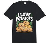 Me encantan Las Papas Caras de Dibujos Animados Lindos Comfort Colors Adult Heavyweight T-Shirt