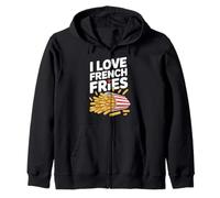 Me encantan las papas fritas Deliciosa diversión Sudadera con Capucha