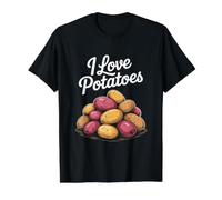 Me encantan Las Papas Humor Vegetal Divertido Camiseta gráfica económica, Hombre, Negro, S