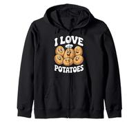 Me encantan las papas lindas caras sonrientes de papa Sudadera con Capucha