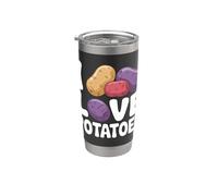 Me encantan las patatas, graciosa y linda caricatura Vaso térmico de acero inoxidable de doble pared