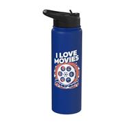 Me encantan las películas Cinema Passion Reel Stainless Steel Insulated Water Bottle