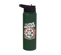 Me encantan las películas Cinema Passion Reel Stainless Steel Insulated Water Bottle