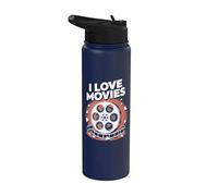 Me encantan las películas Cinema Passion Reel Stainless Steel Insulated Water Bottle